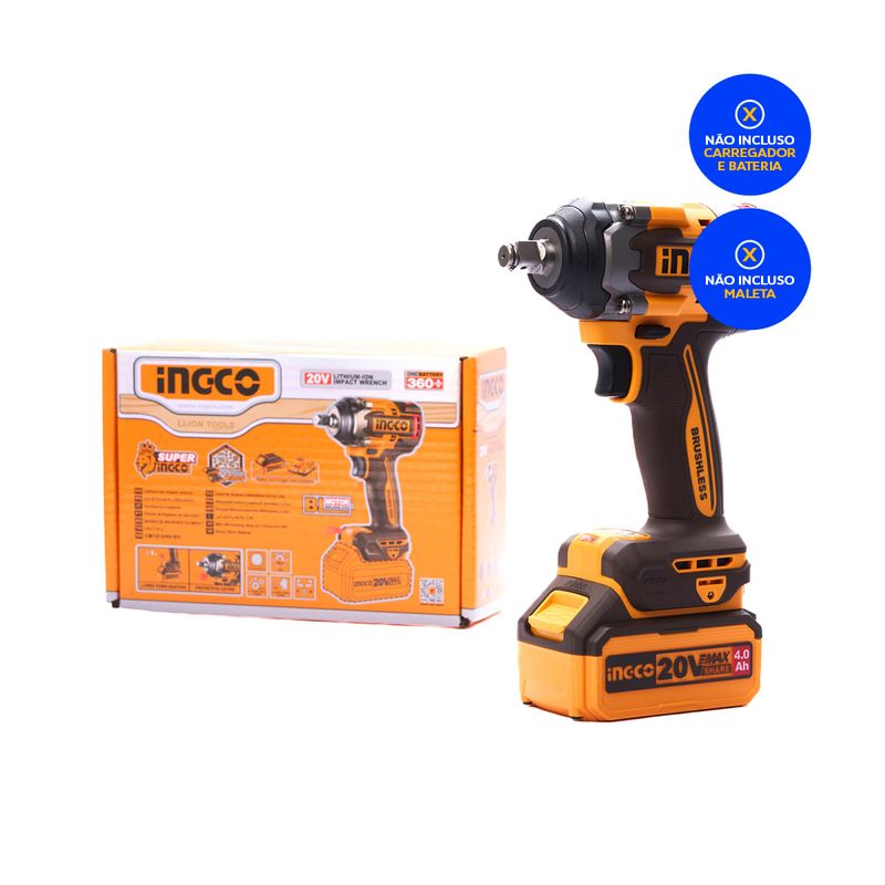 Chave de Impacto 500Nm INGCO Linha P20S com Maleta e Acessórios – CIWLI20501-6