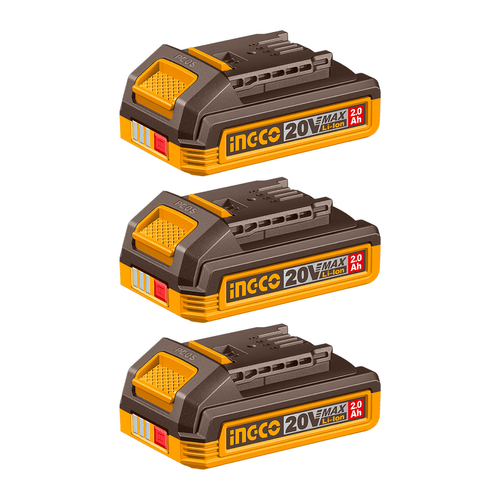 Kit Com 3 Baterias Íon-Lítio 2.0Ah 20V Linha P20S INGCO