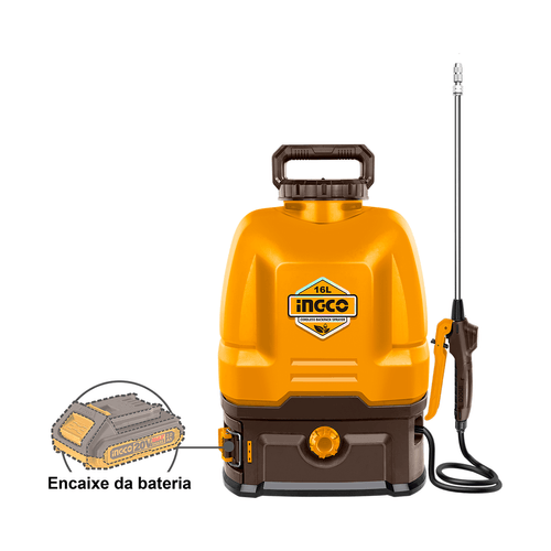 Pulverizador Costal INGCO BL 16L Bateria 20V P20S