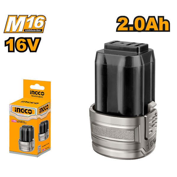 Bateria Íon-Lítio 2.0Ah 16V INGCO Linha M16 com Embalagem – FBLI1620
