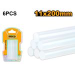 Bastão de Cola Quente 11,2 x 200mm com 6 Peças INGCO – AKTGS2061