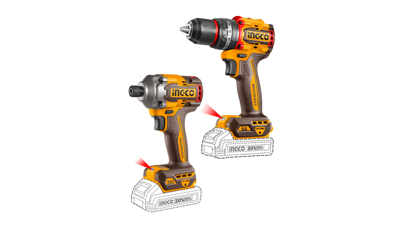 Kit Parafusadeiras de Impacto INGCO 20V Brushless