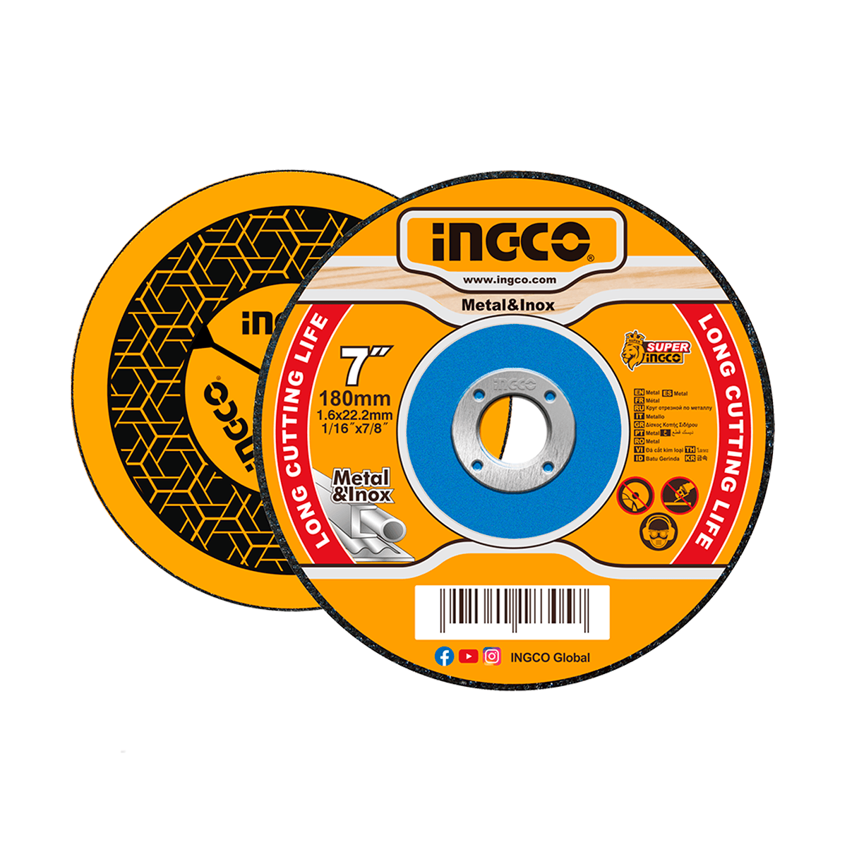 Disco de Corte Metal 180 x 1,6 x 22,2mm INGCO