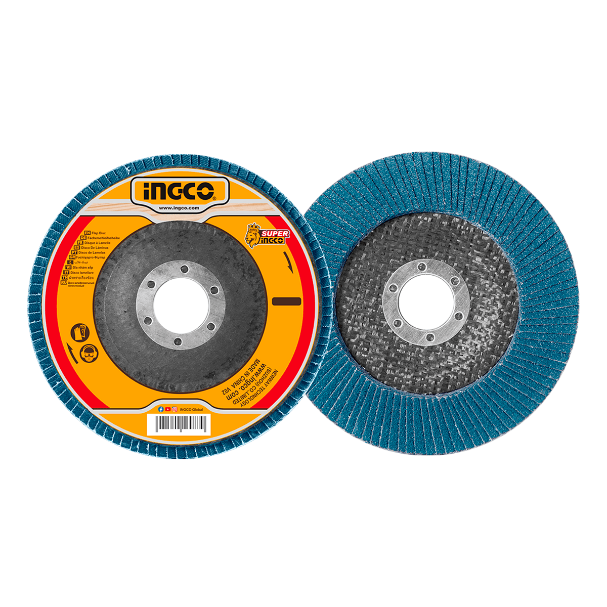 Disco Flap INGCO 4.1/2" (115mm) Grão 80 Zircônio