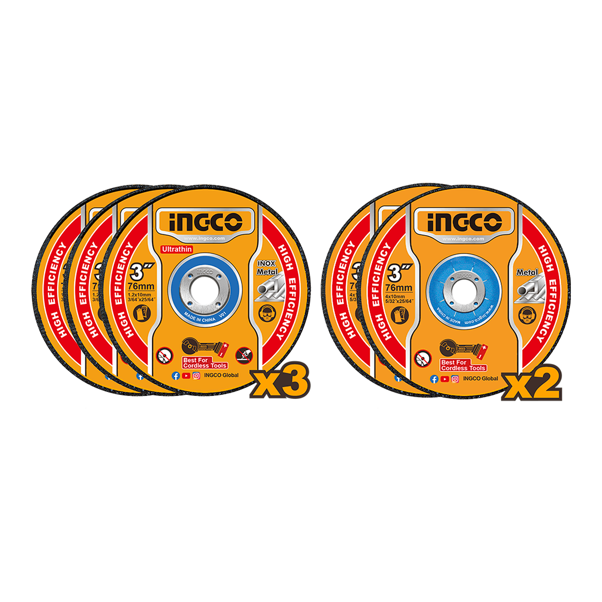 Jogo de Disco de Corte INGCO 5 Peças