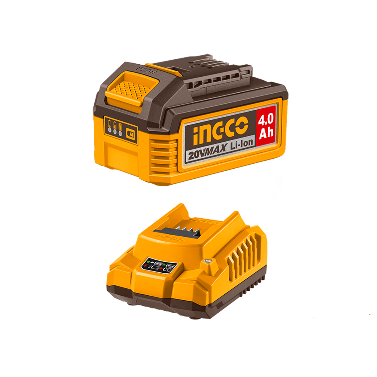 Kit Bateria 4Ah e Carregador 2A Bateria 20V Linha P20S INGCO