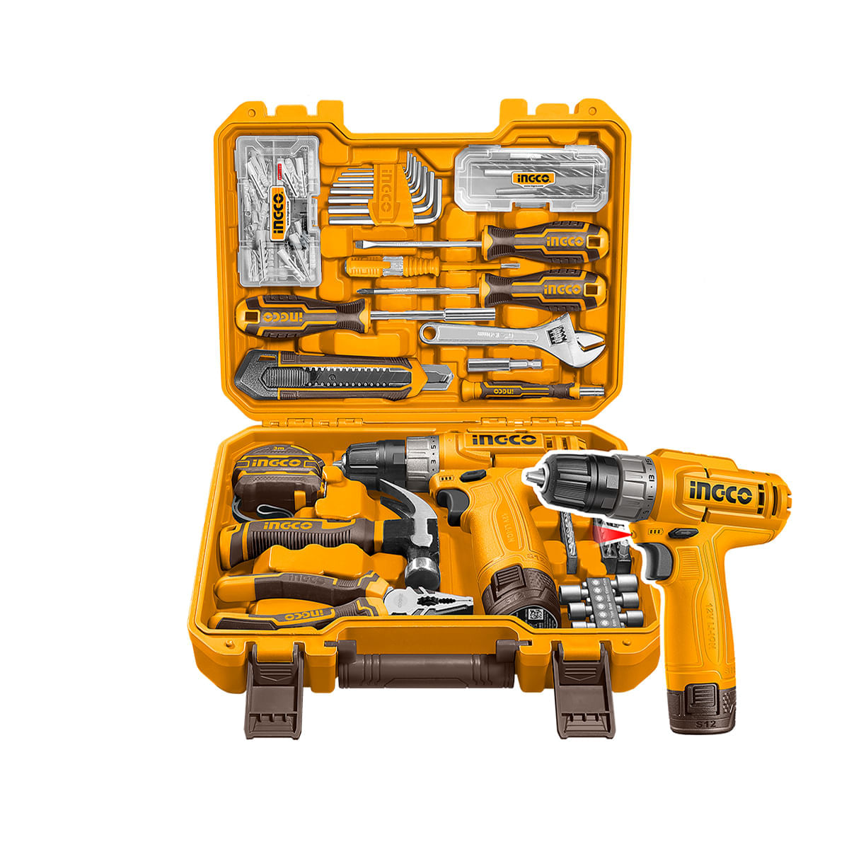 Kit 148 Ferramentas com Parafusadeira 12V INGCO