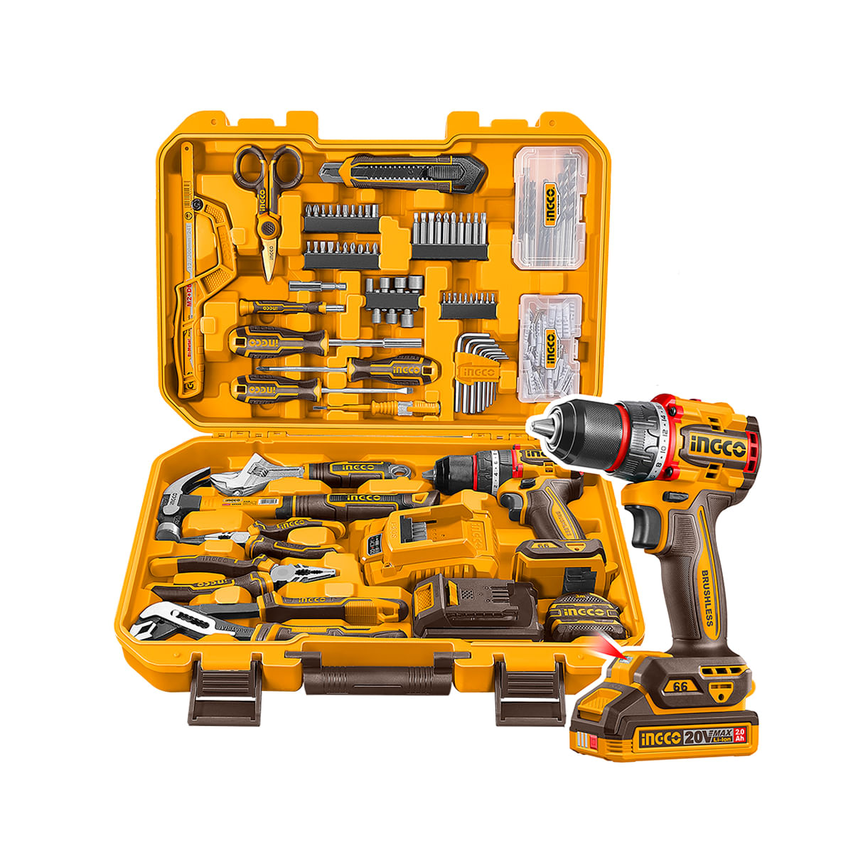 Kit 166 Peças Parafusadeira BL 66Nm 20V P20S INGCO