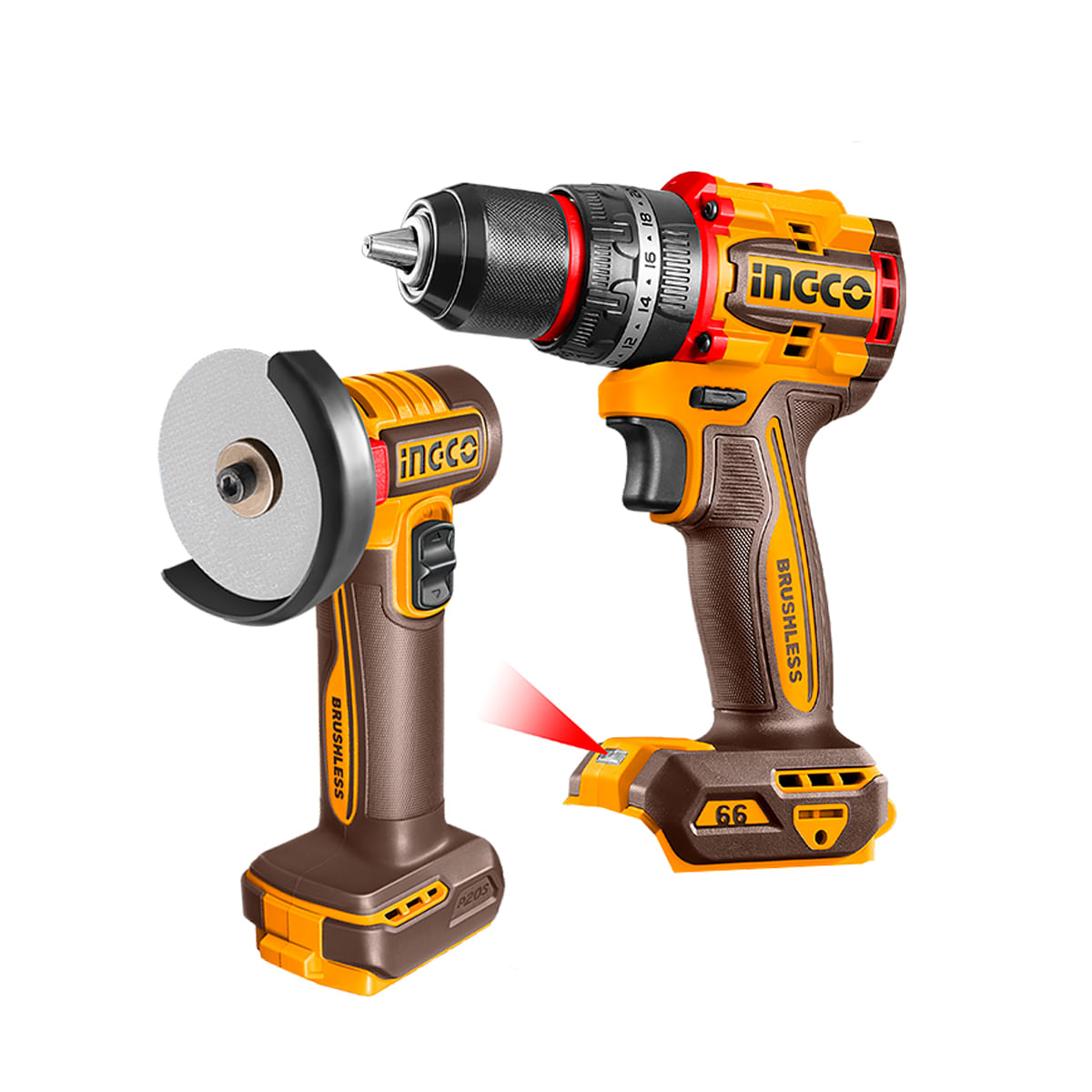 Combo Parafusadeira 66Nm e Mini Esmerilhadeira 3" Bateria 20V INGCO