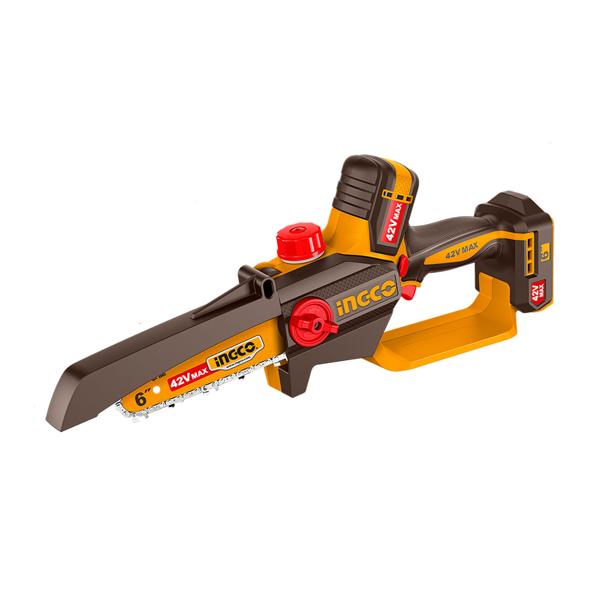 Mini Motosserra Brushless 6" 42V com 2 Baterias 2Ah e Carregador INGCO