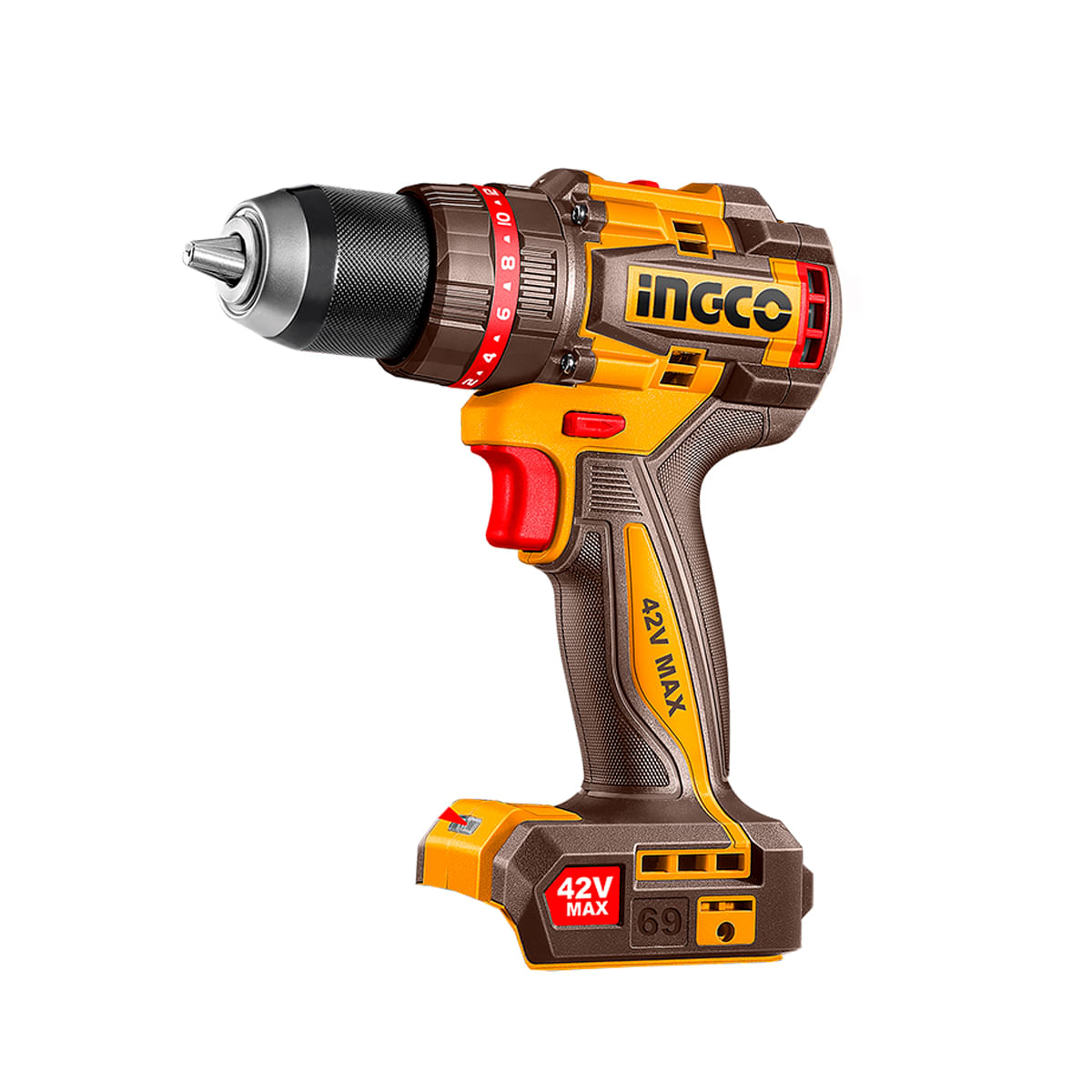 Parafusadeira/Furadeira de Impacto Brushless 69Nm 1/2" 42V com 1 Bateria 2Ah e Carregador INGCO