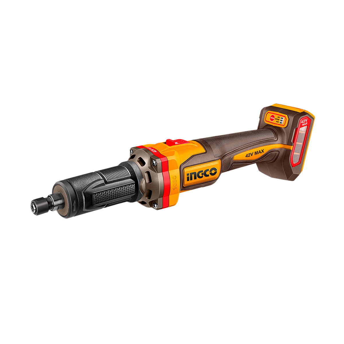 Retificadeira Reta Brushless 30.000rpm 42V com 2 Baterias 2Ah e Carregador INGCO