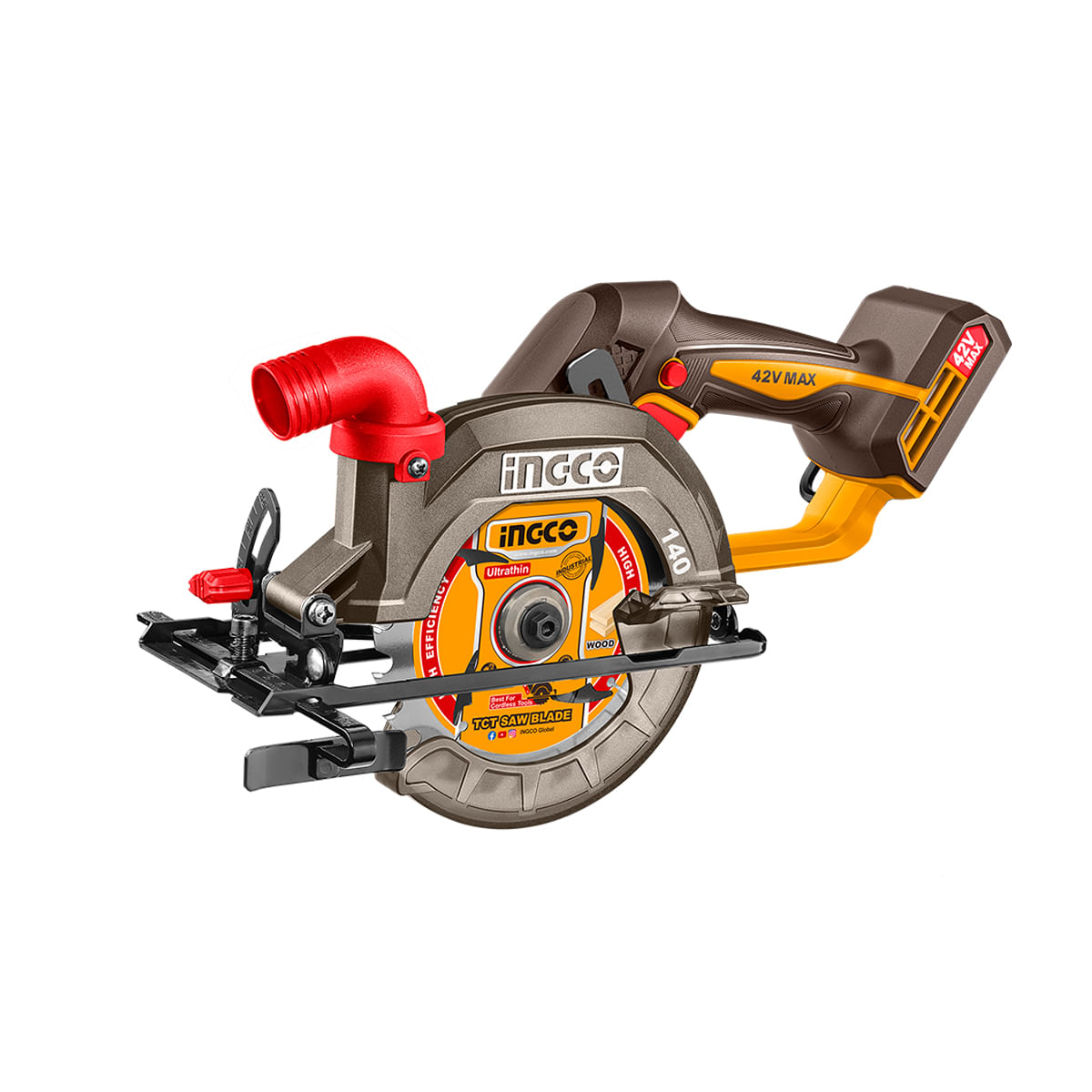 Serra Circular Brushless 5.1/2" 42V com 2 Baterias 2Ah e Carregador INGCO