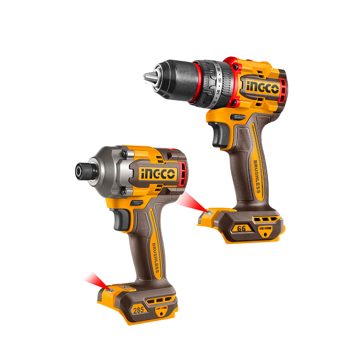 Combo Parafusadeiras Brushless 66Nm e 285Nm Bateria 20V INGCO