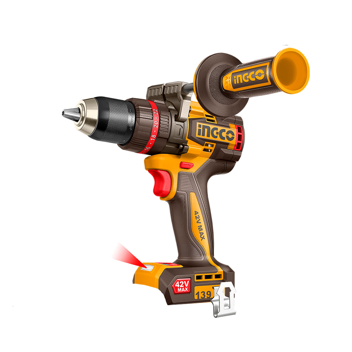 Parafusadeira/Furadeira de Impacto Brushless 139Nm 1/2" 42V com 2 Baterias 2,5Ah e Carregador INGCO
