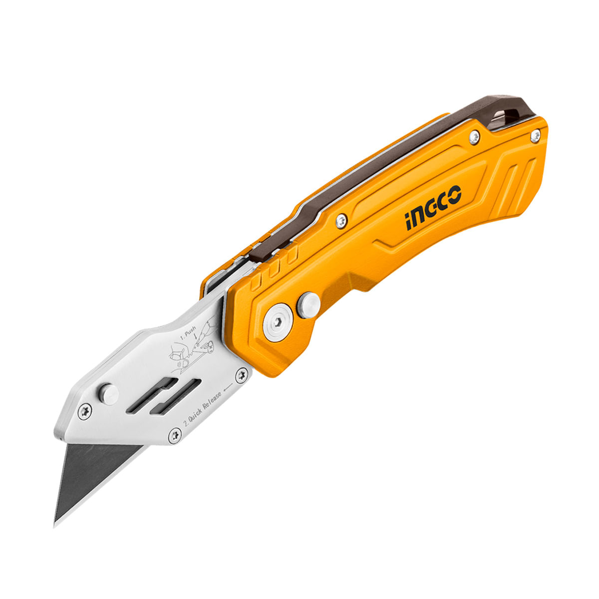 Estilete Dobrável Alumínio 61x19mm 6 Lâminas INGCO
